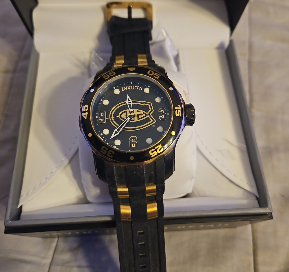 Invicta Black and Gold Watch MONTREAL CANADIANS